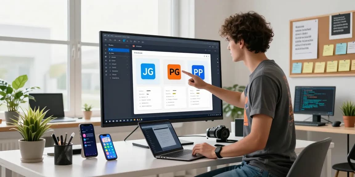 Person using a free ai detector to analyze uploaded images in a modern workspace.