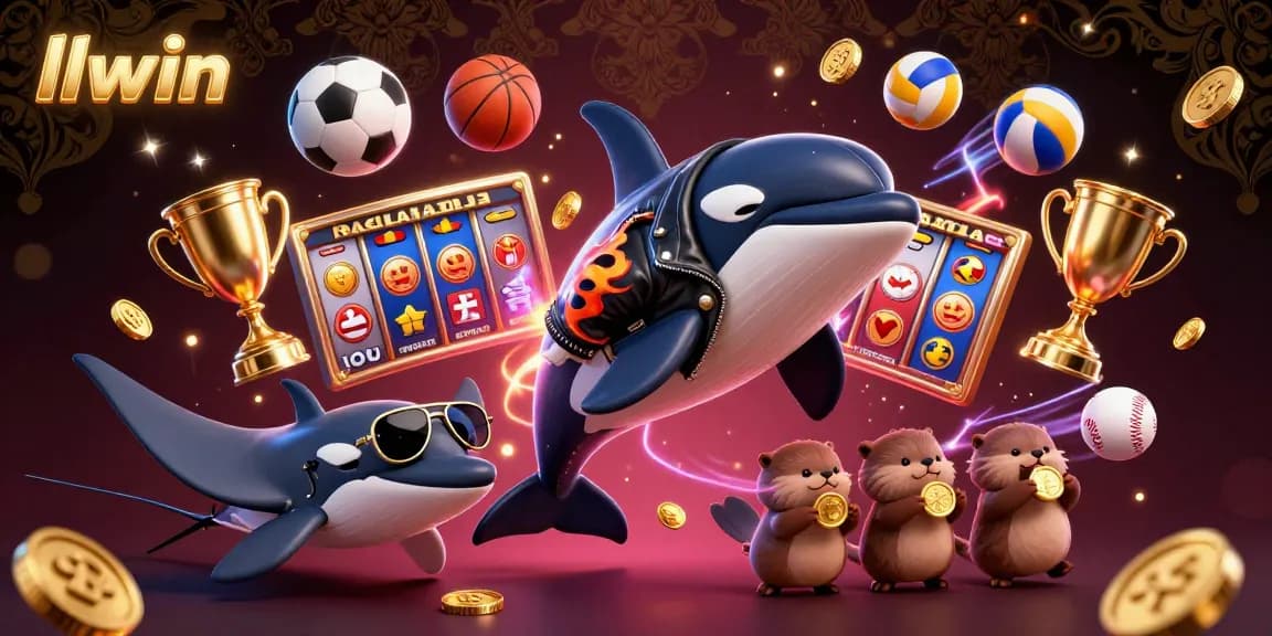 Experience the thrill of gaming at llwin, with a vibrant 3D scene showcasing excitement and chance.