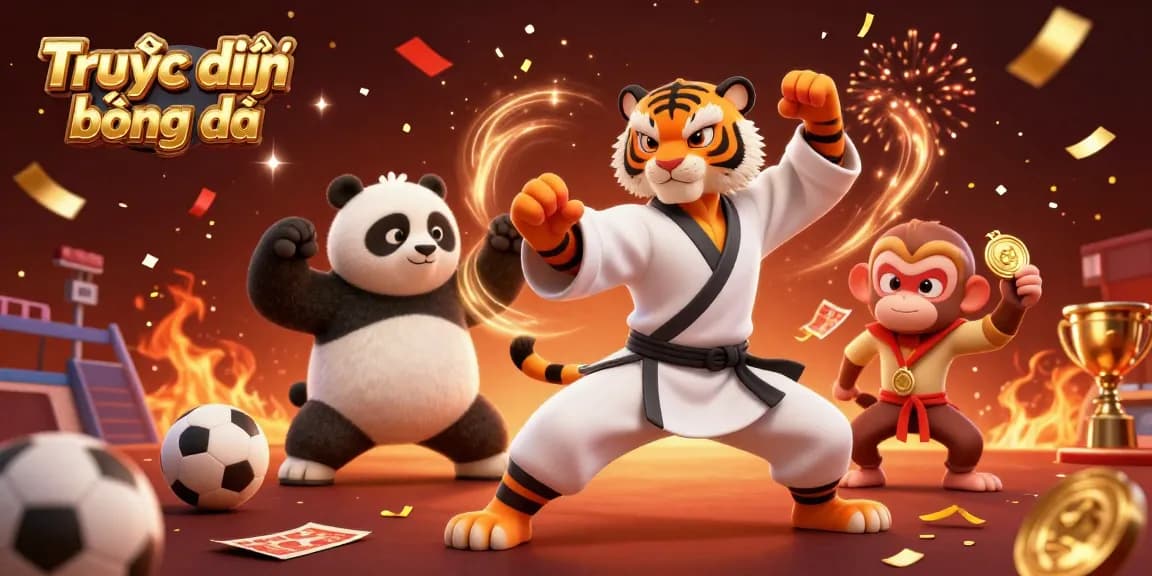 Engaging professionals enjoy Trực tiếp bóng đá with a lively scene of sports betting and cartoon characters.