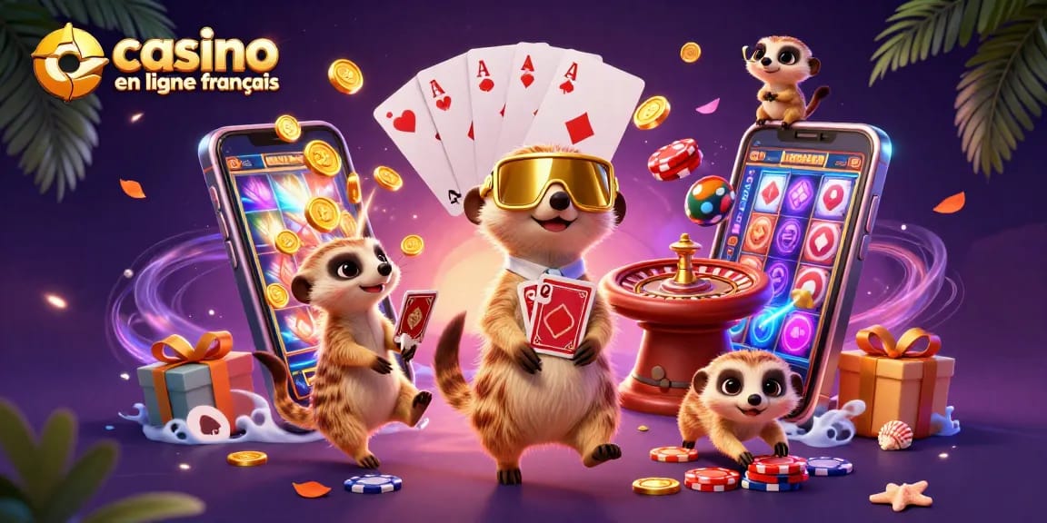 Gagnez au casino en ligne français avec des meerkats animés autour de jeux de casino