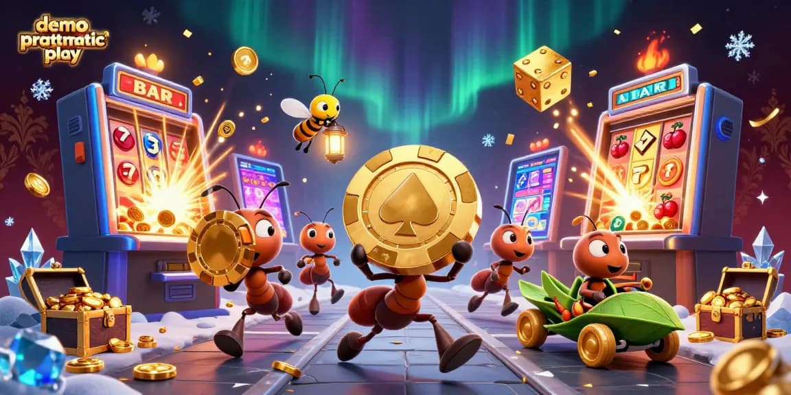 Experience demo pragmatic play with vibrant characters and exciting casino elements in this 3D illustration.