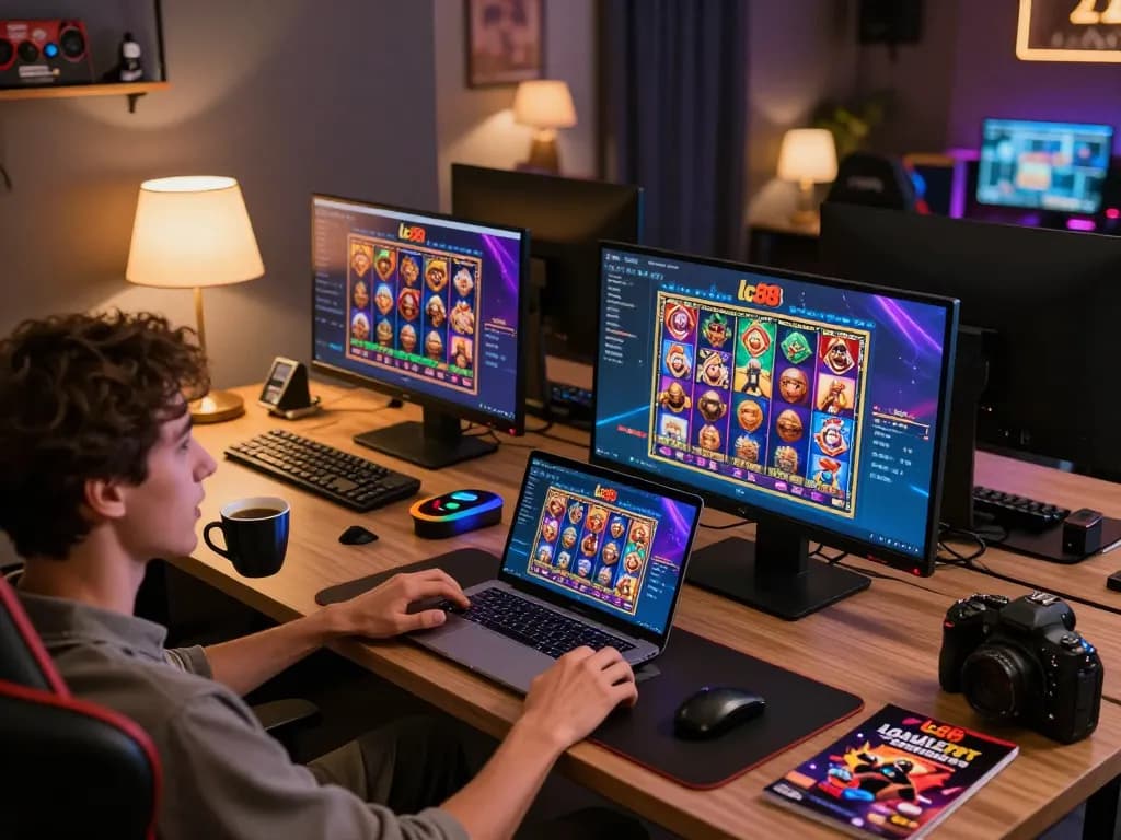 Engaged player on lc88 platform enjoying online betting excitement.