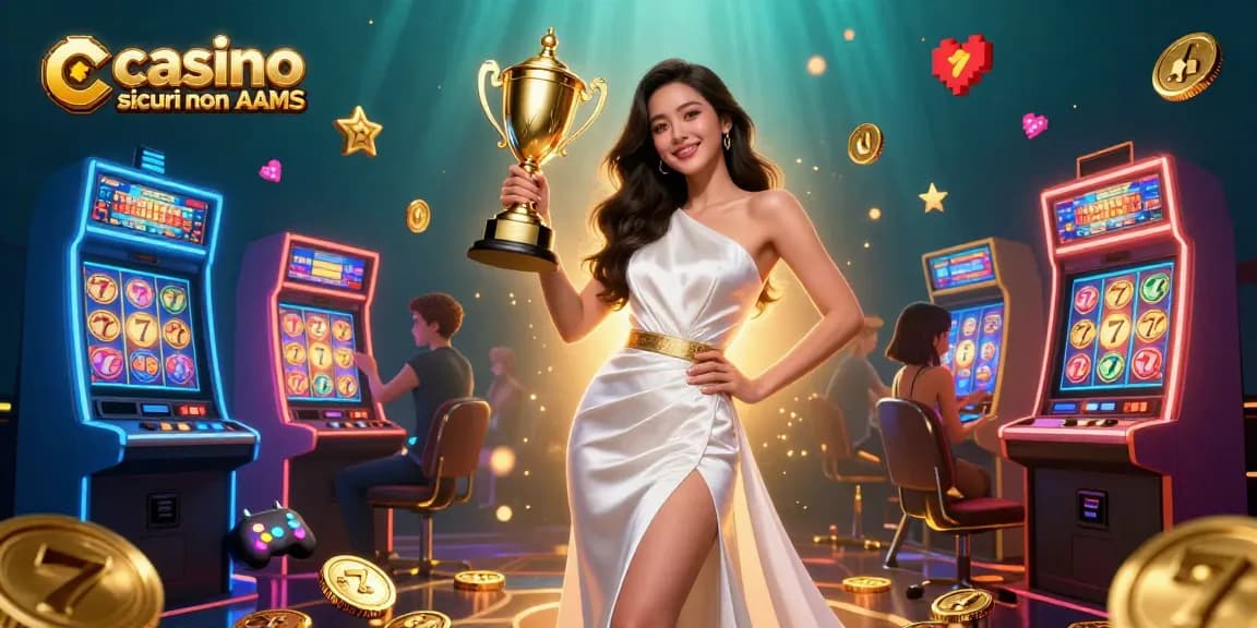 Vinci alla grande con i casino sicuri non AAMS in questa vibrante illustrazione di un casino 3D.