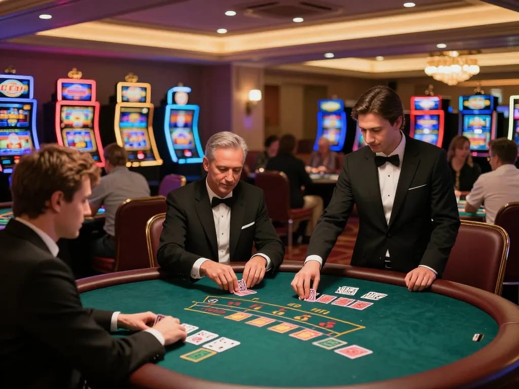 Players enjoying thrilling poker games at ALO8 casino with vibrant atmosphere and engaging table action.