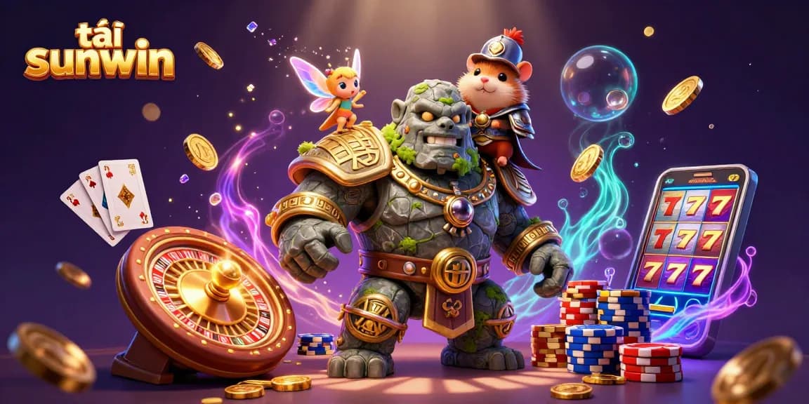 Spin and win big with tải sunwin in this vibrant 3D casino scene filled with magical elements.