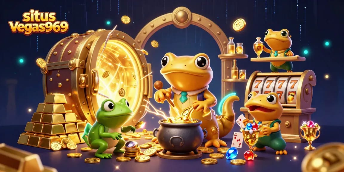 Engage with situs vegas969 as a golden salamander alchemist transforms metals into casino treasures.