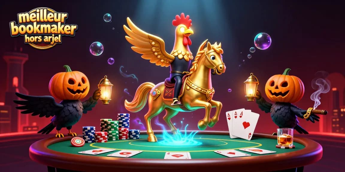 Pariez avec le meilleur bookmaker hors ARJEL dans une scène de casino animée et festive.