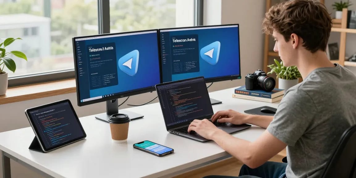 Developing the 纸飞机中文版 app interface in a modern workspace with coding tools and technology.