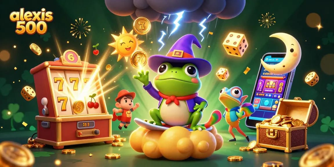 Experience the thrill of alexis 500 with vibrant casino elements and dynamic characters.