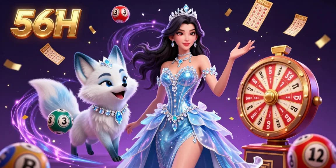 Engage with the exciting 56H online casino experience featuring vibrant lottery elements and dynamic celebrations.
