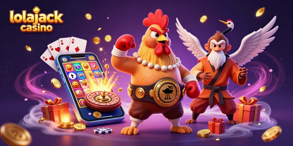 Experience thrilling gameplay at lolajack casino with vibrant characters and casino elements bursting in 3D.