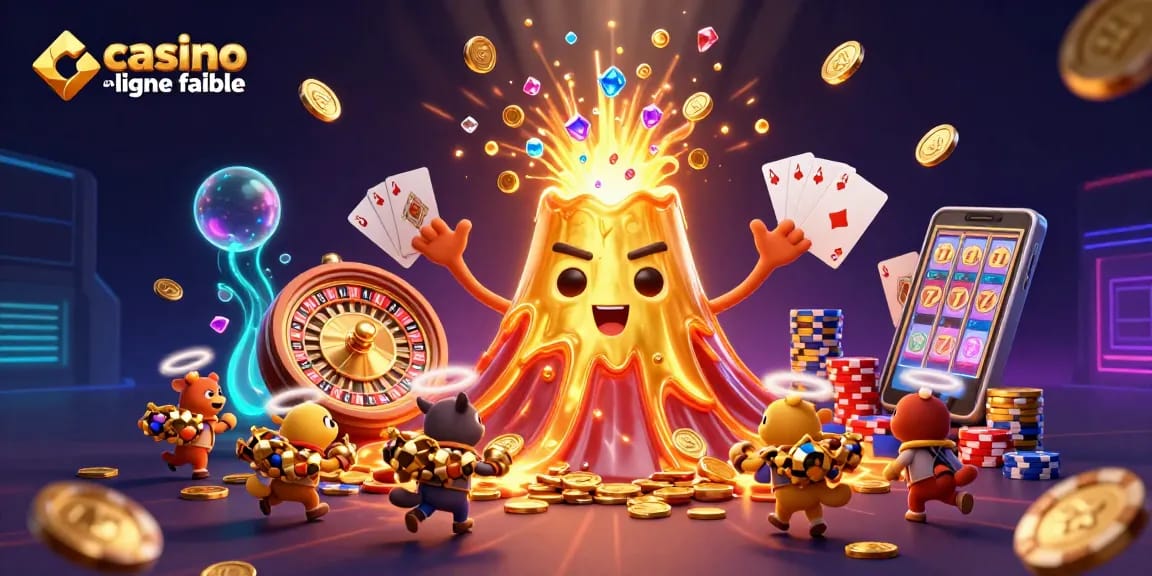 Visualisez le monde captivant des jeux au casino en ligne fiable avec des volcans d'or et des trésors en éclat.