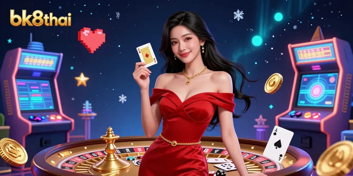 Experience the excitement of bk8thai's casino with vibrant games, a beautiful dealer, and stunning visuals.