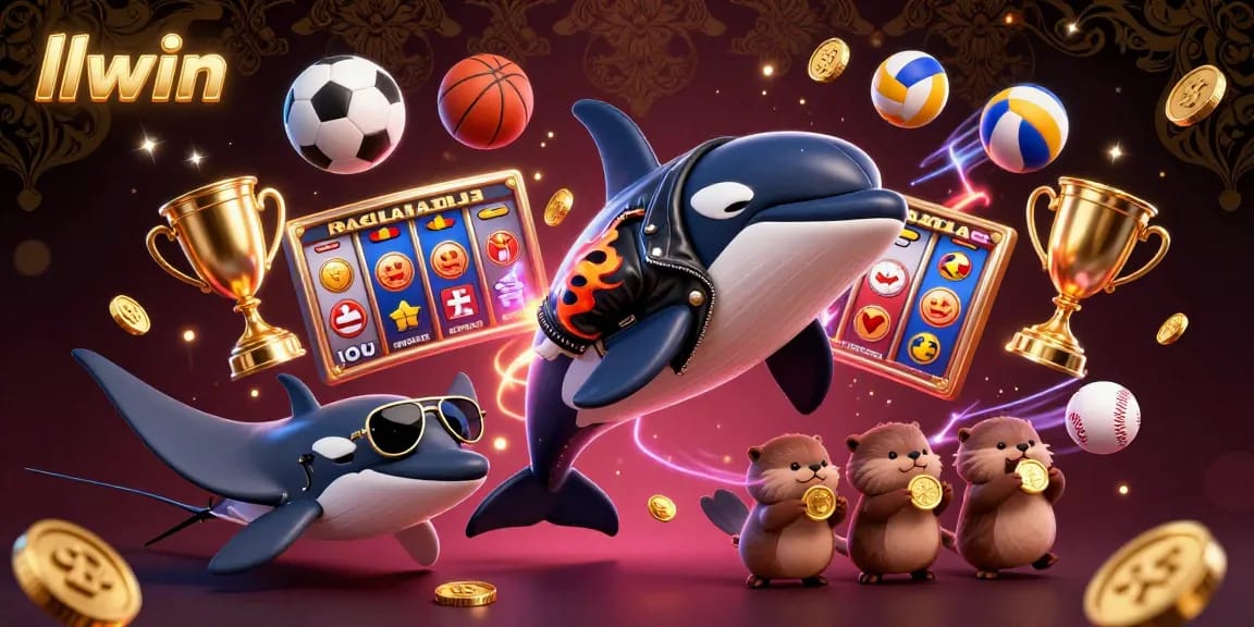 Experience the thrill of gaming at llwin, with a vibrant 3D scene showcasing excitement and chance.