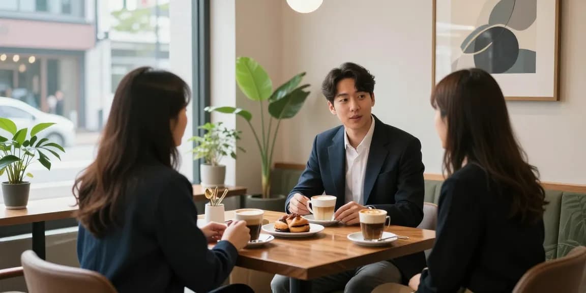 강남쩜오 멀리건에서 친구들과 커피를 즐기는 분위기 좋은 카페 모습