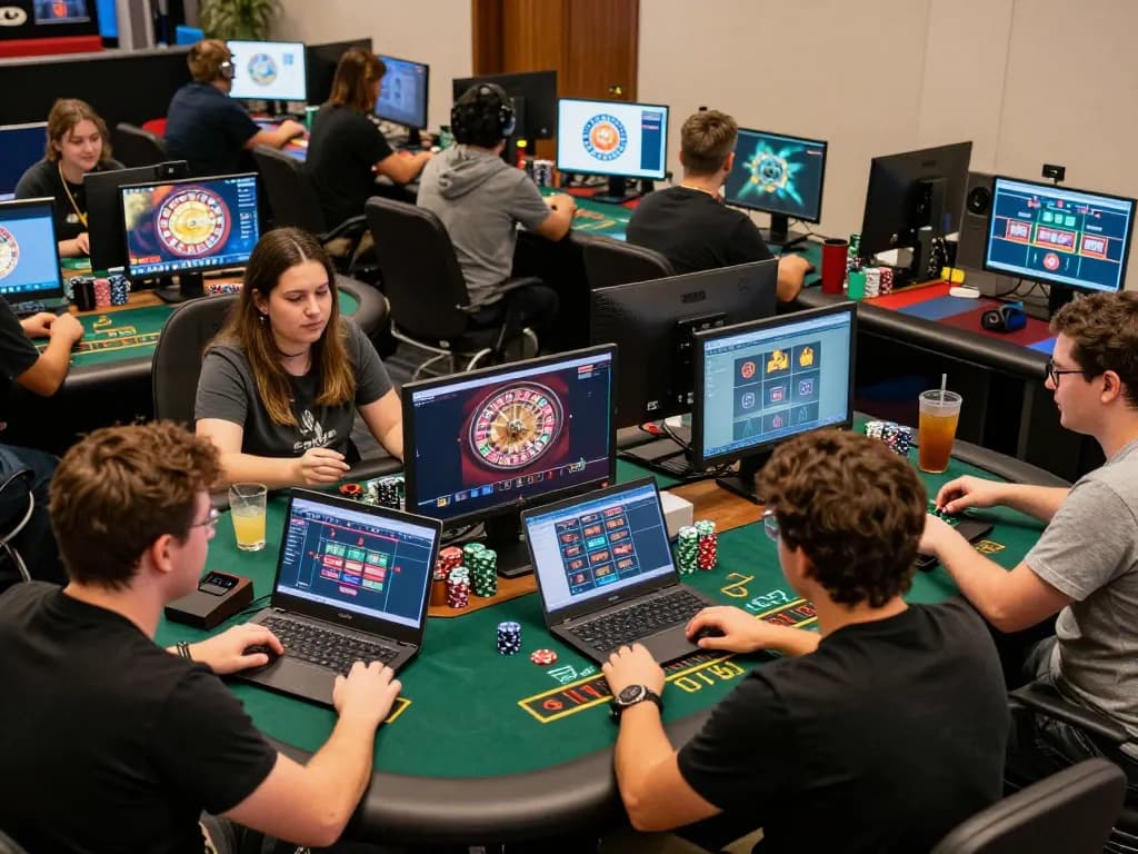 Engaged players enjoying the best widget store gaming experience on their devices during a live dealer event