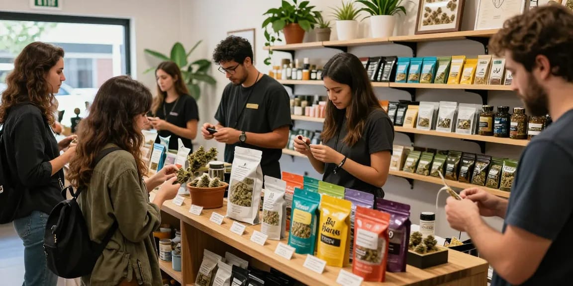 Explore premium quality cannabis options including the buy-big-bang-10-gram-bag in an inviting dispensary.