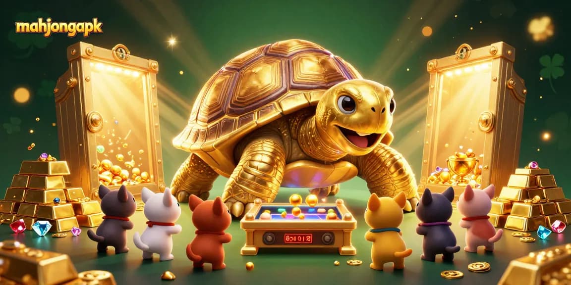 Experience winning moments with mahjongapk in this vibrant casino-themed illustration.