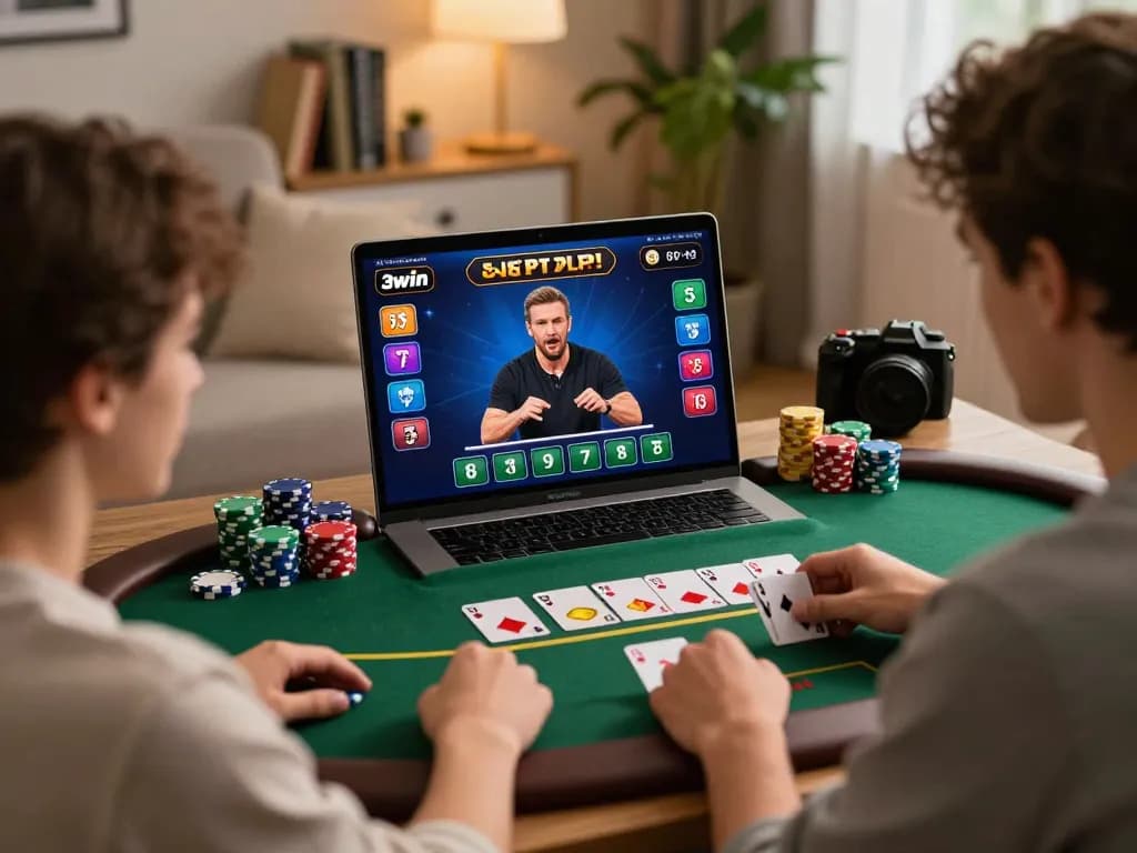 Player engaging in exciting live dealer blackjack game on 3win platform, emphasizing strategic gameplay.