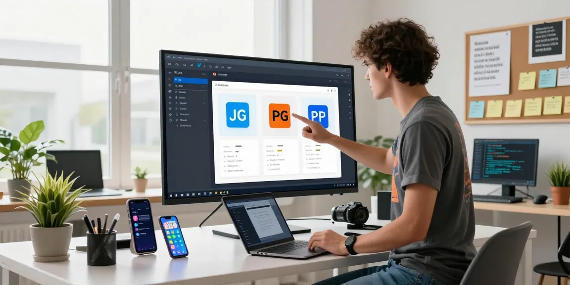 Person using a free ai detector to analyze uploaded images in a modern workspace.