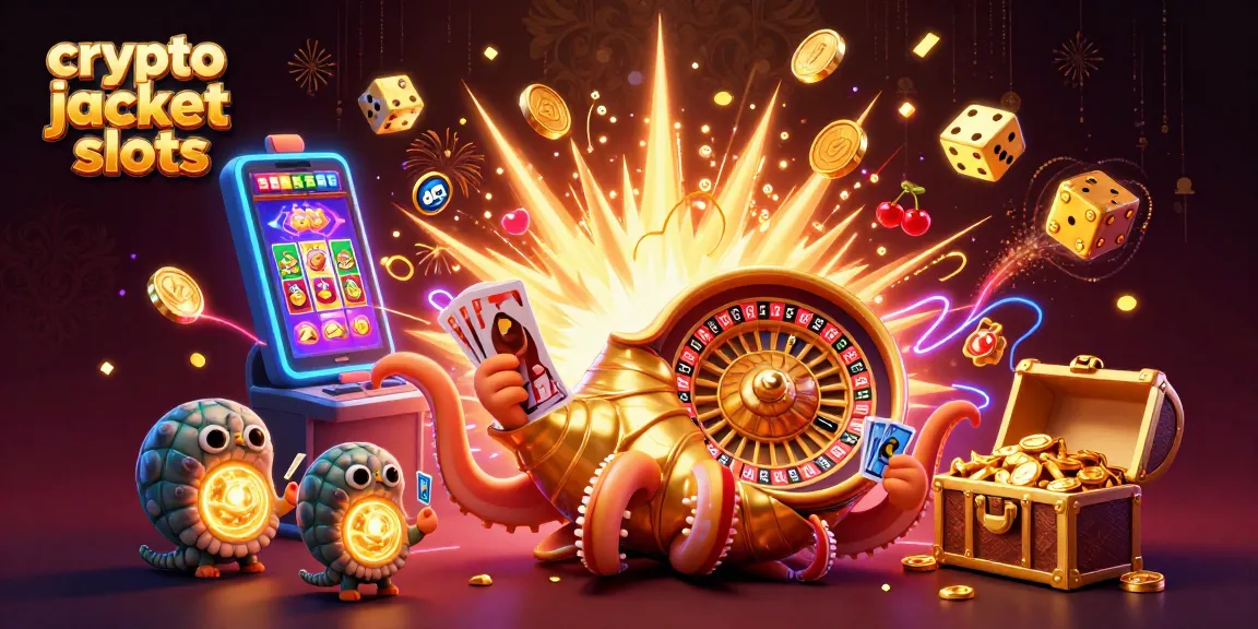 Experience crypto jackpot slots with vibrant 3D casino elements and luminous characters in an exciting, dynamic scene.