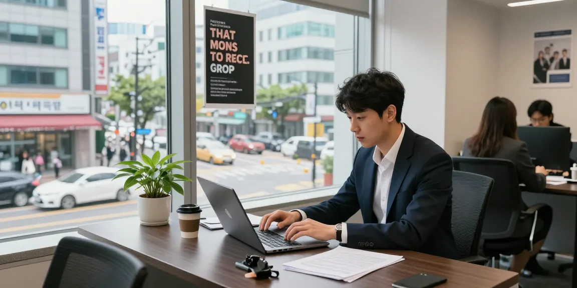 상봉동 한국관 office workspace with an individual engaging in professional tasks