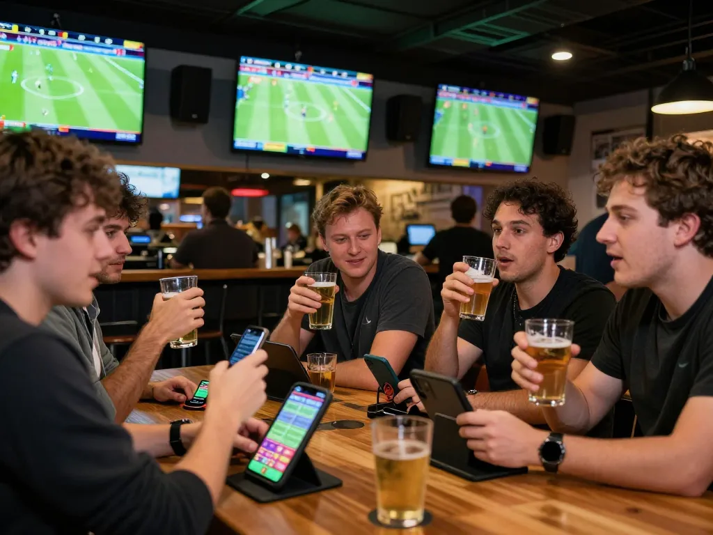 Sports fans engaged in live betting excitement on nhandinhkeonhacai during thrilling football matches