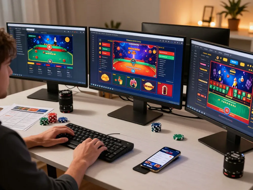 A person engaging with the hay88x platform in a stylish online gaming setup, showcasing strategic betting.