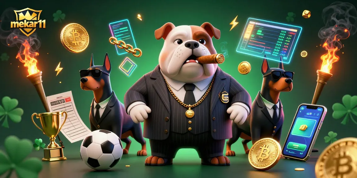 Experience thrilling sports betting with Mekar11 illustrated in a vibrant casino scene.