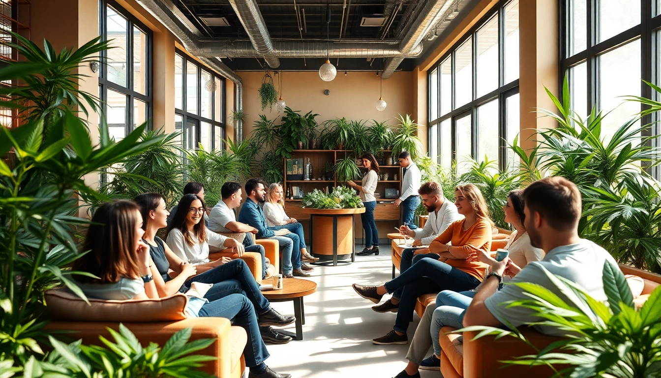 Experience the vibrant atmosphere of the Best Cannabis Club Lloret de Mar in this lively interior scene.