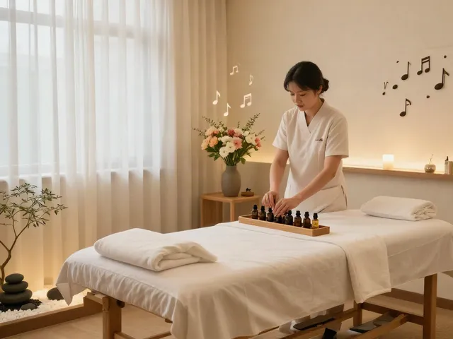 신림동출장마사지 calm therapy room with inviting ambiance and natural elements