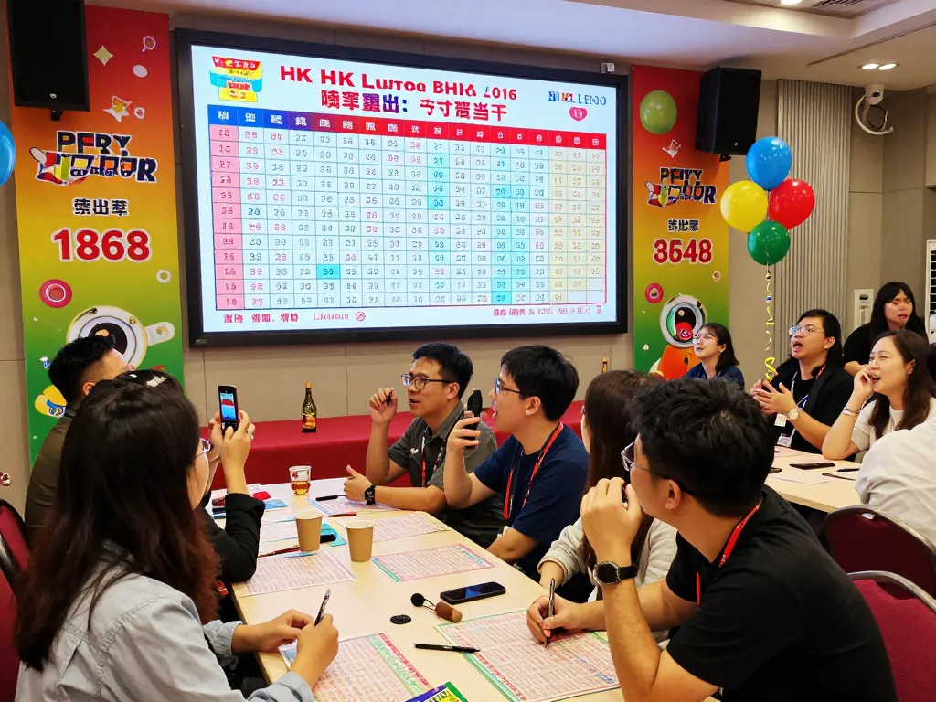 HK Lotto live draw event capturing excited players and vibrant atmosphere