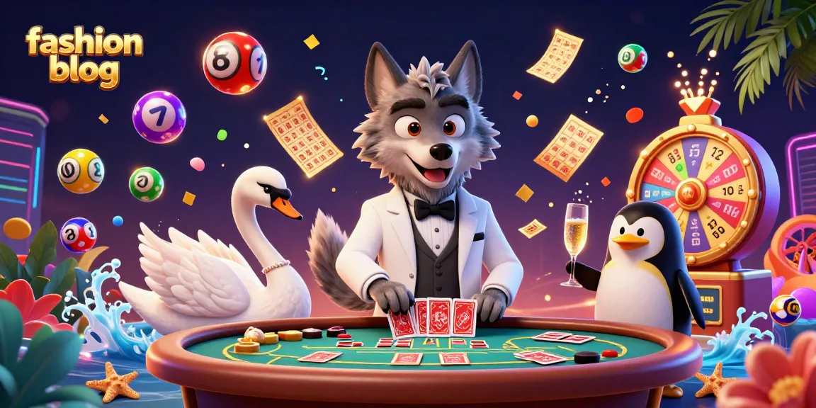 Experience thrilling gaming in this vibrant fashion blog illustration featuring casino characters amidst dynamic elements.