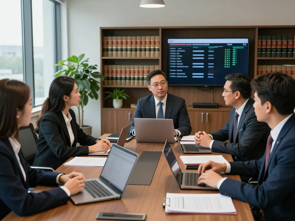 USA law professionals engaged in a strategic meeting, showcasing collaboration and legal expertise.