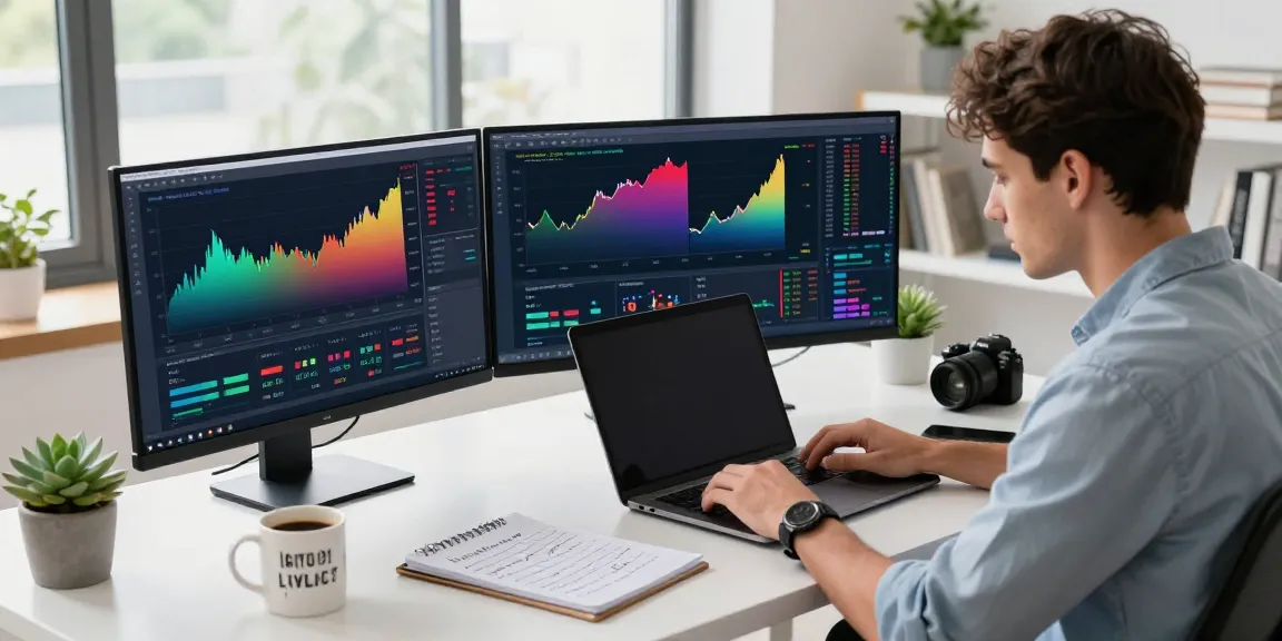 Traders using MetaTrader 5 on multiple screens in a modern home office setup.