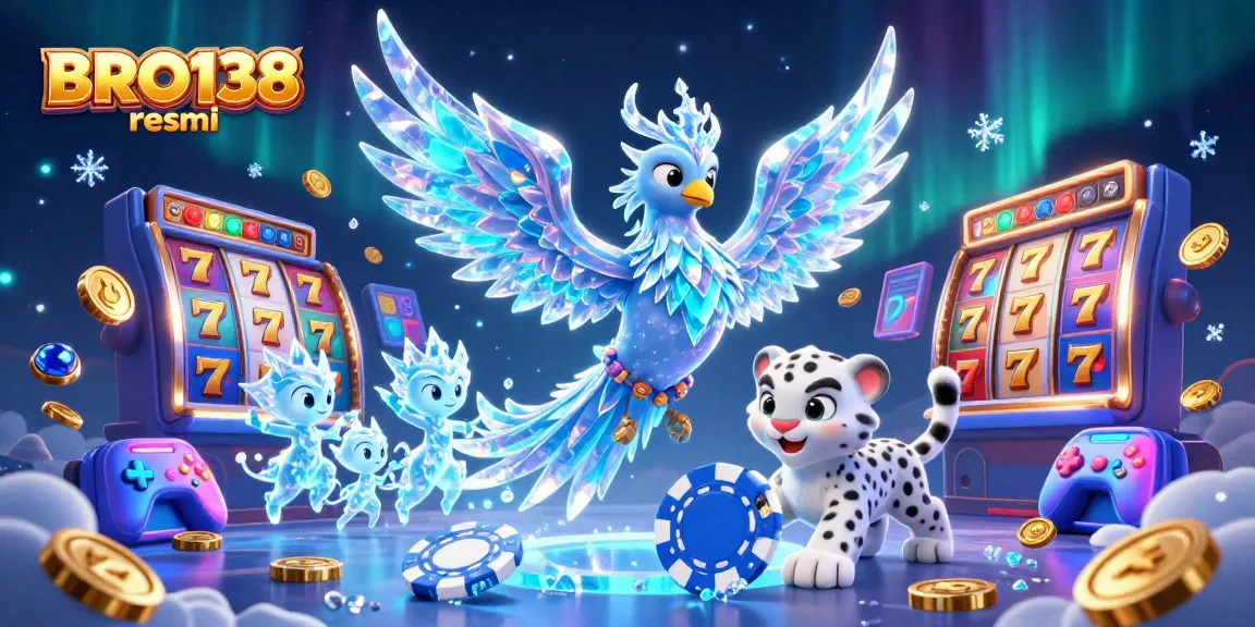 Experience gaming thrills with BRO138 resmi's unique ice phoenix and vibrant casino elements.