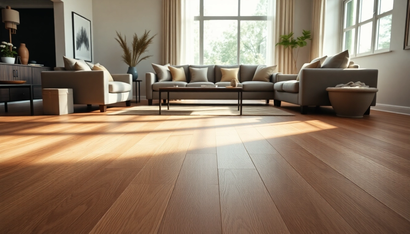 Enhance your home with stylish vinyl plank flooring, elegantly showcased in a modern living room setting.