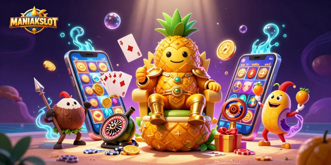 Engage with MANIAKSLOT for thrilling slot gameplay, featuring vibrant characters and dynamic casino elements.