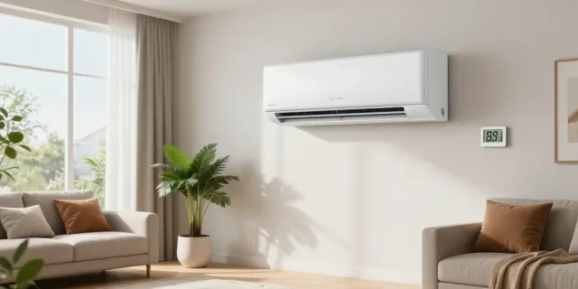 18k BTU mini split air conditioner enhancing modern living room comfort and style.