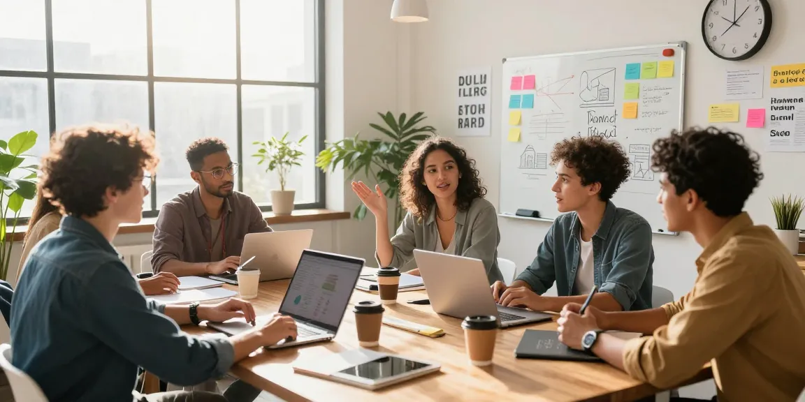 Entrepreneurs collaborating at a dynamic startup workspace, inspirited by https://www.startsomethingpc.com.