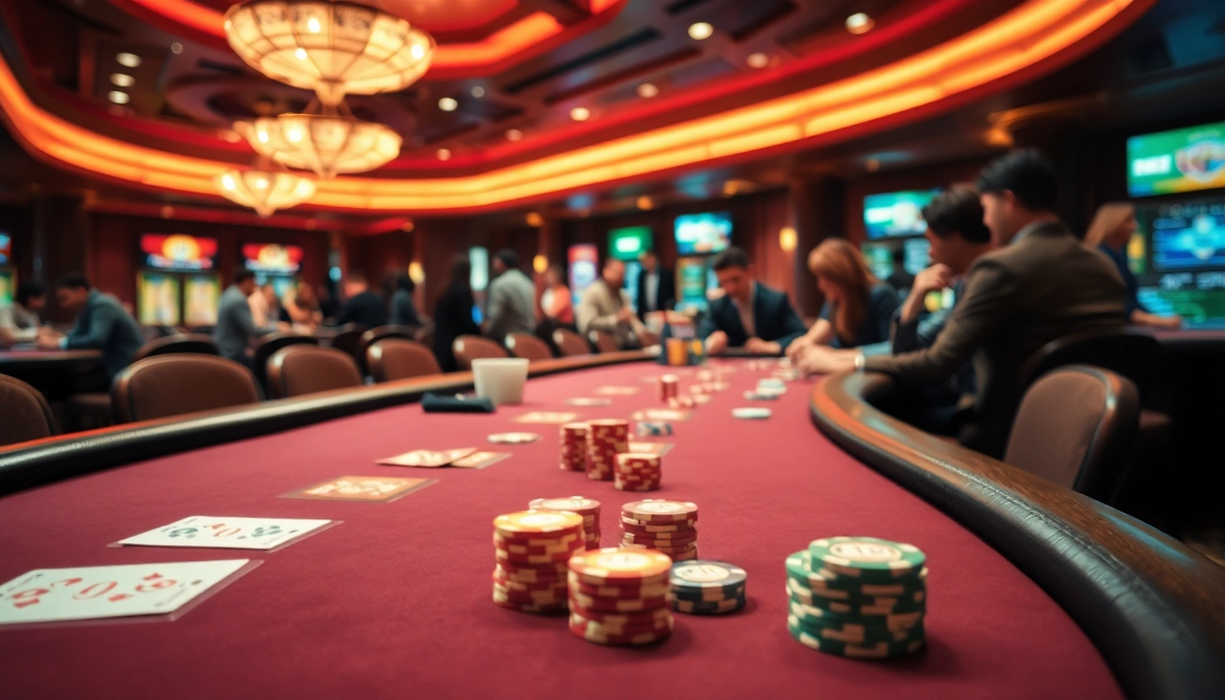 Capture the essence of as38 situs terpercaya with players winning at a vibrant casino table.