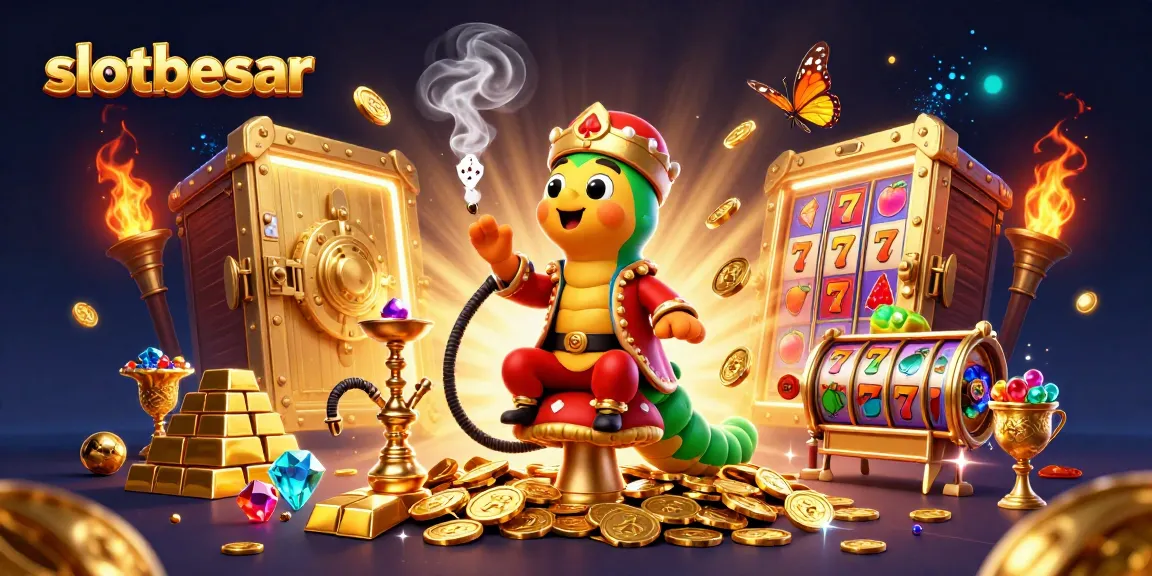 Experience thrilling gameplay with slotbesar showcasing vibrant slot reels and golden treasures in a rich 3D scene.