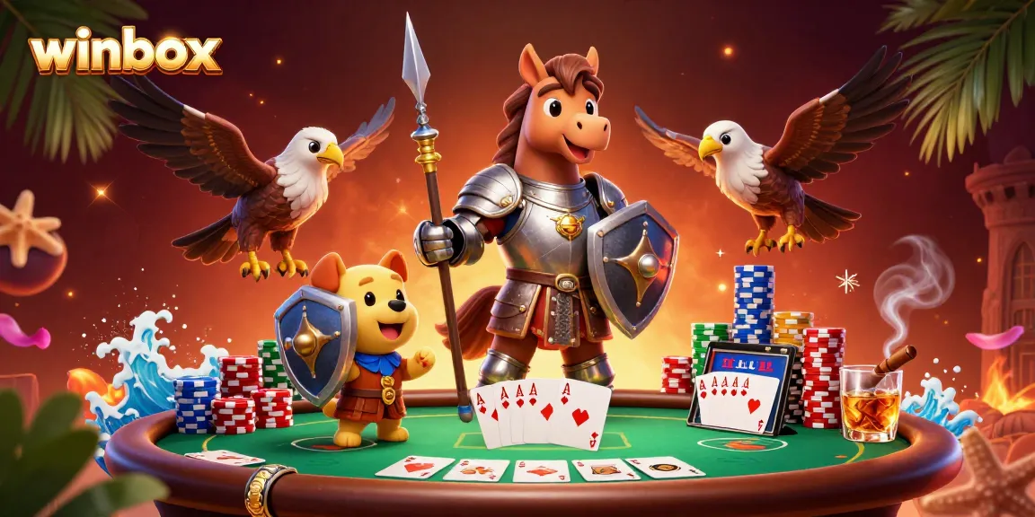 Experience the thrill of winbox with knights, games, and vibrant casino elements in a rich 3D scene.