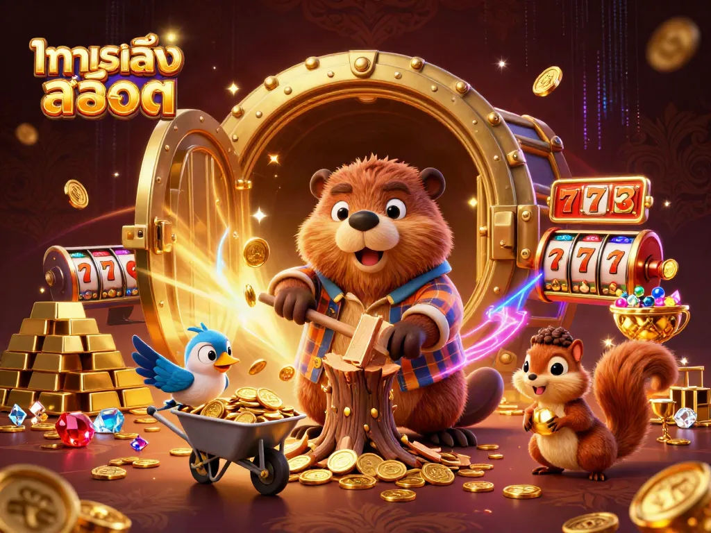ทดลองเล่นสล็อต ในภาพการ์ตูน 3 มิติของน้องกระรอกที่สะสมทองคำ