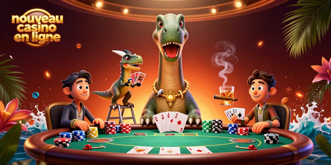 Jouez au nouveau casino en ligne avec un brontosaurus et un raptor dealers en scène dynamique