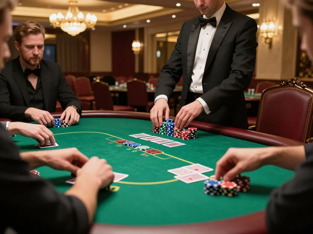 33win players strategizing at a high-stakes poker table with vibrant chips