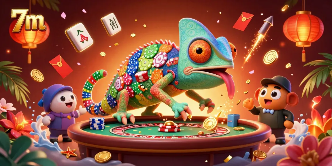 Engage with live action as 7m's vibrant chameleon owner watches roulette and poker rooms.