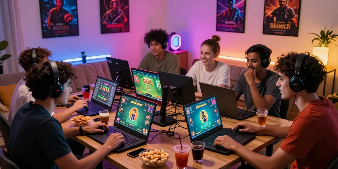 Engaged players enjoying Andar Bahar King game in a lively, colorful gaming room.