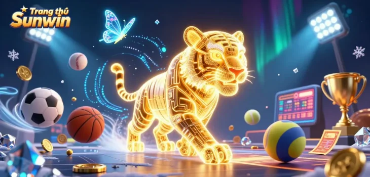 Experience thrilling moments with Trang chủ Sunwin in a vibrant 3D casino landscape filled with dynamic elements.