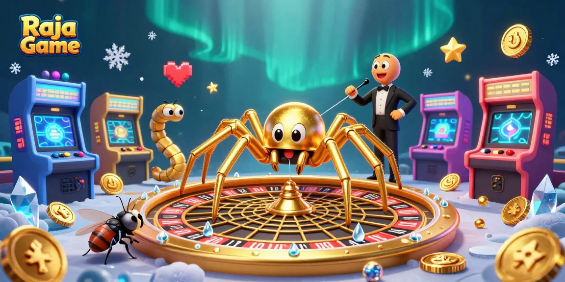 Experience Raja Game with an engaging, 3D cartoon illustration of gaming characters and vibrant casino elements.